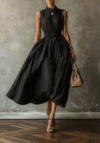 Women Chic Striped Sleeveless Midi Dress