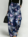 Women's Dreamlike And Mysterious Forest Butterfly Decorative Pattern Cotton Denim Pants